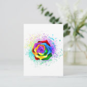 Colorful Rainbow Rose Einladungspostkarte (Stehend Vorderseite)