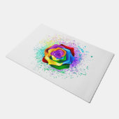 Colorful Rainbow Rose Fußmatte (Schrägansicht)