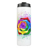 Colorful Rainbow Rose Thermosbecher (Vorderseite)