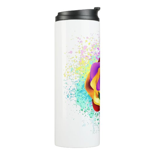 Colorful Rainbow Rose Thermosbecher (Nach links gedreht)