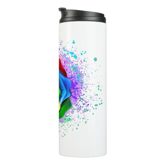 Colorful Rainbow Rose Thermosbecher (Nach rechts gedreht)