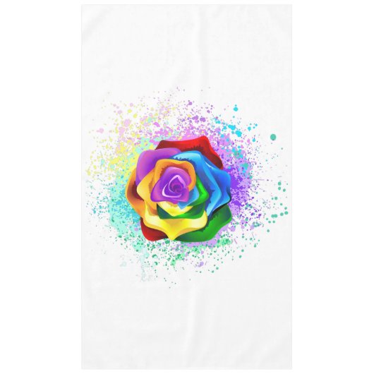 Colorful Rainbow Rose Tischdecke (Vorderseite)