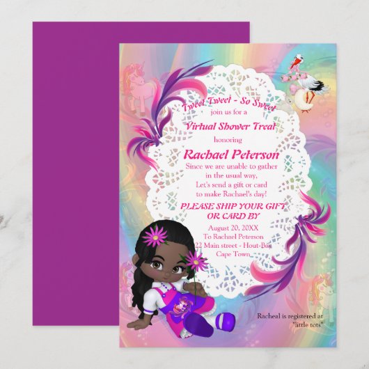 Colorful Rainbow Spirals Baby Virtual Dankeskarte (Vorne/Hinten)