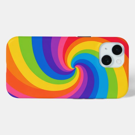 Colorful Rainbow Swirl Abstract Phone Case – Bold  (Rückseite (Horizontal))