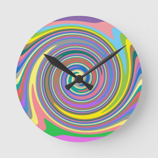 Colorful rainbow swirl pattern runde wanduhr (Vorderseite)