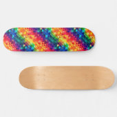 Colorful Rainbow Triangle Repeating Shape Pattern Skateboard (Horizontal)
