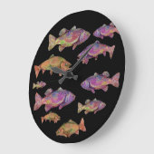 COLORFUL RAINBOW TROUT GROßE WANDUHR (Winkel)