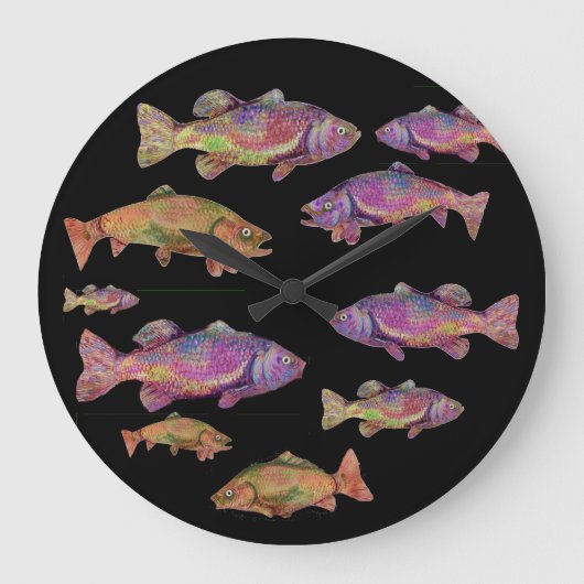 COLORFUL RAINBOW TROUT GROßE WANDUHR (Vorderseite)