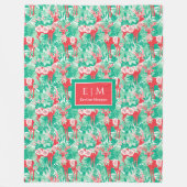 Colorful red and green watercolor preppy throw fleecedecke (Vorderseite)