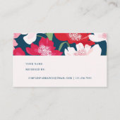 Colorful Red Floral Reader a Friend Company Empfehlungskarte (Rückseite)