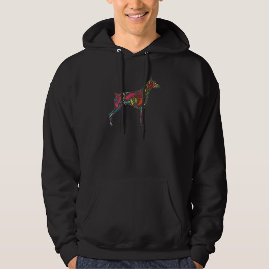 Colorful Red Green Blue Yellow Purple Bird Feather Hoodie (Vorderseite)