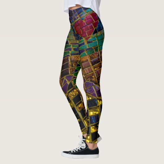 Colorful Red Heart Mosaic Leggings (Links)