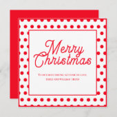 Colorful Red Polka Dots Merry Christmas Card (Vorne/Hinten)