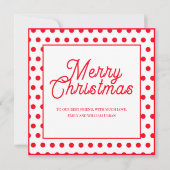 Colorful Red Polka Dots Merry Christmas Card (Vorderseite)