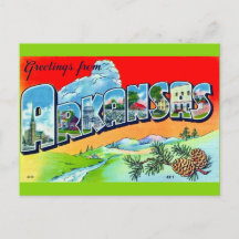 Colorful Retro Arkansas Postcard 