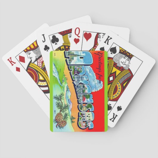 Colorful Retro Arkansas Postcard  Spielkarten (Rückseite)