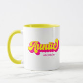 Colorful Retro Auntie Custom Name Mug Tasse (Links)