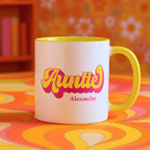 Colorful Retro Auntie Custom Name Mug Tasse