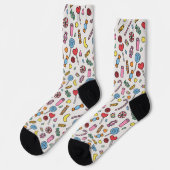 Colorful Retro Cartoon Candy Pattern Socks Socken (Linkes Detail)