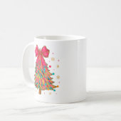 Colorful Retro Christmas Tree Holiday Gift vibes Kaffeetasse (Vorderseite Links)