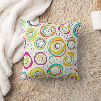 Colorful Retro Circle Pattern Throw Pillow Kissen