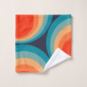 Colorful retro Circles Design Badhandtuch Set (Waschlappen)