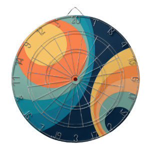Colorful retro Circles Design Dartscheibe