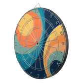 Colorful retro Circles Design Dartscheibe (Vorderseite rechts)