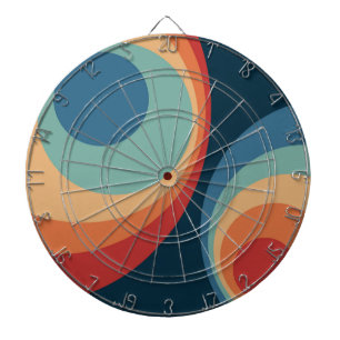 Colorful retro Circles Design Dartscheibe