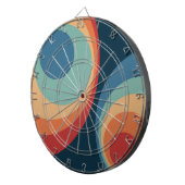 Colorful retro Circles Design Dartscheibe (Vorderseite rechts)