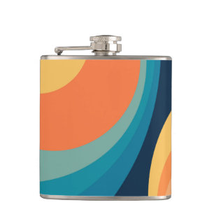 Colorful retro Circles Design Flachmann