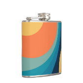 Colorful retro Circles Design Flachmann (Rechts)