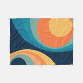 Colorful retro Circles Design Fleecedecke (Vorderseite (Horizontal))