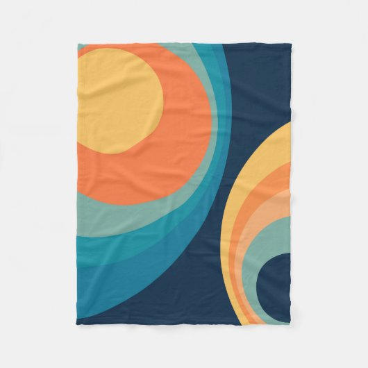 Colorful retro Circles Design Fleecedecke (Vorderseite)