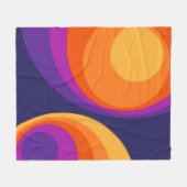 Colorful retro Circles Design Fleecedecke (Vorderseite (Horizontal))