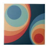 Colorful retro Circles Design Fliese (Vorderseite)