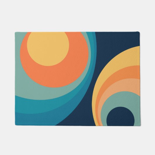 Colorful retro Circles Design Fußmatte (Vorderseite)