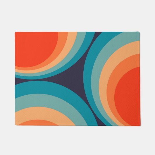 Colorful retro Circles Design Fußmatte (Vorderseite)