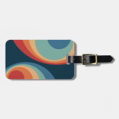 Colorful retro Circles Design Gepäckanhänger (Vorderseite horizontal)