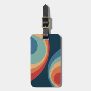Colorful retro Circles Design Gepäckanhänger