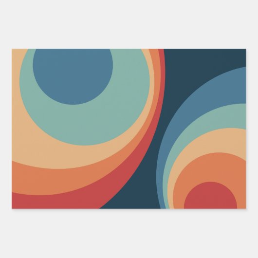 Colorful retro Circles Design Geschenkpapier Set (Vorderseite)