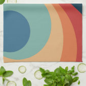 Colorful retro Circles Design Geschirrtuch (Gefaltet)