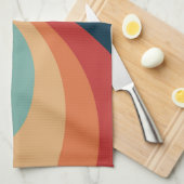 Colorful retro Circles Design Geschirrtuch (Viertel Falte)