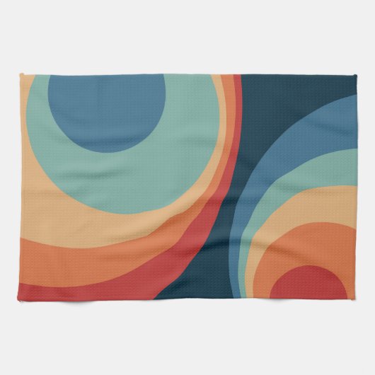 Colorful retro Circles Design Geschirrtuch (Horizontal)