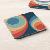 Colorful retro Circles Design Getränkeuntersetzer (Linke Seite)