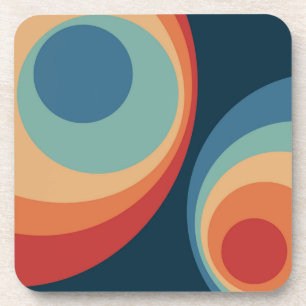 Colorful retro Circles Design Getränkeuntersetzer