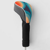 Colorful retro Circles Design Golf Headcover (angewinkelt)