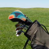 Colorful retro Circles Design Golf Headcover (In SItu)