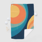 Colorful retro Circles Design Golfhandtuch (Insitu)