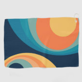 Colorful retro Circles Design Golfhandtuch (Horizontal)